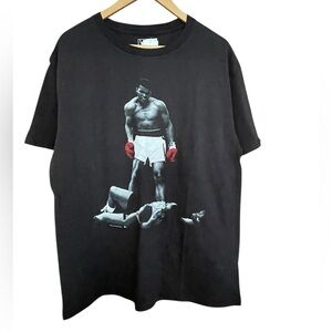 Muhammad Ali Men’s Black Graphic T-Shirt‎ with Boxer Print XL